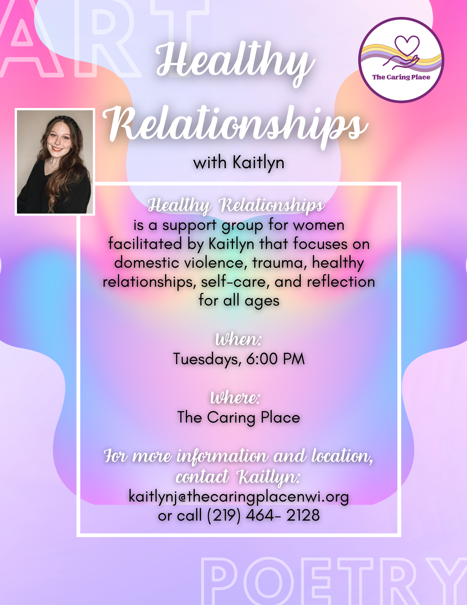 A poster for healthy relationships with kaitlyn