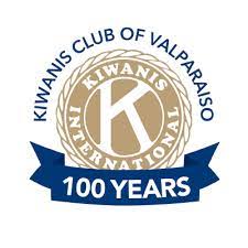 The logo for the kiwanis club of valparaiso is 100 years old.