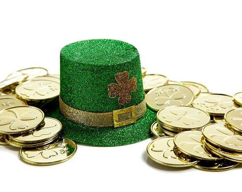 green hat and gold coins