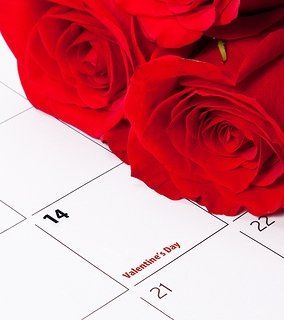 roses on calendar