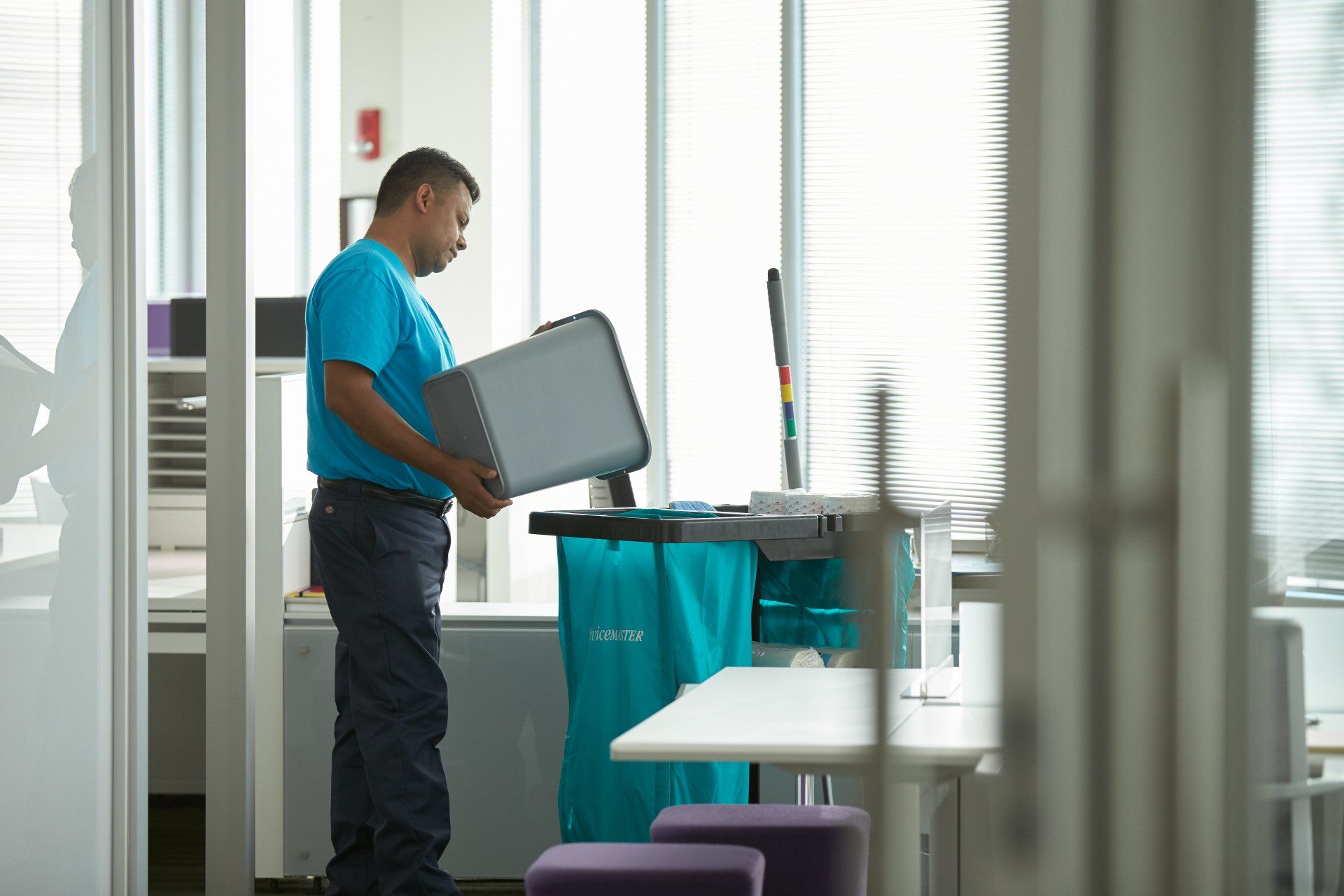 Cleaning in Progress Sign — Fond Du Lac, WI — Servicemaster Residential & Commercial Services