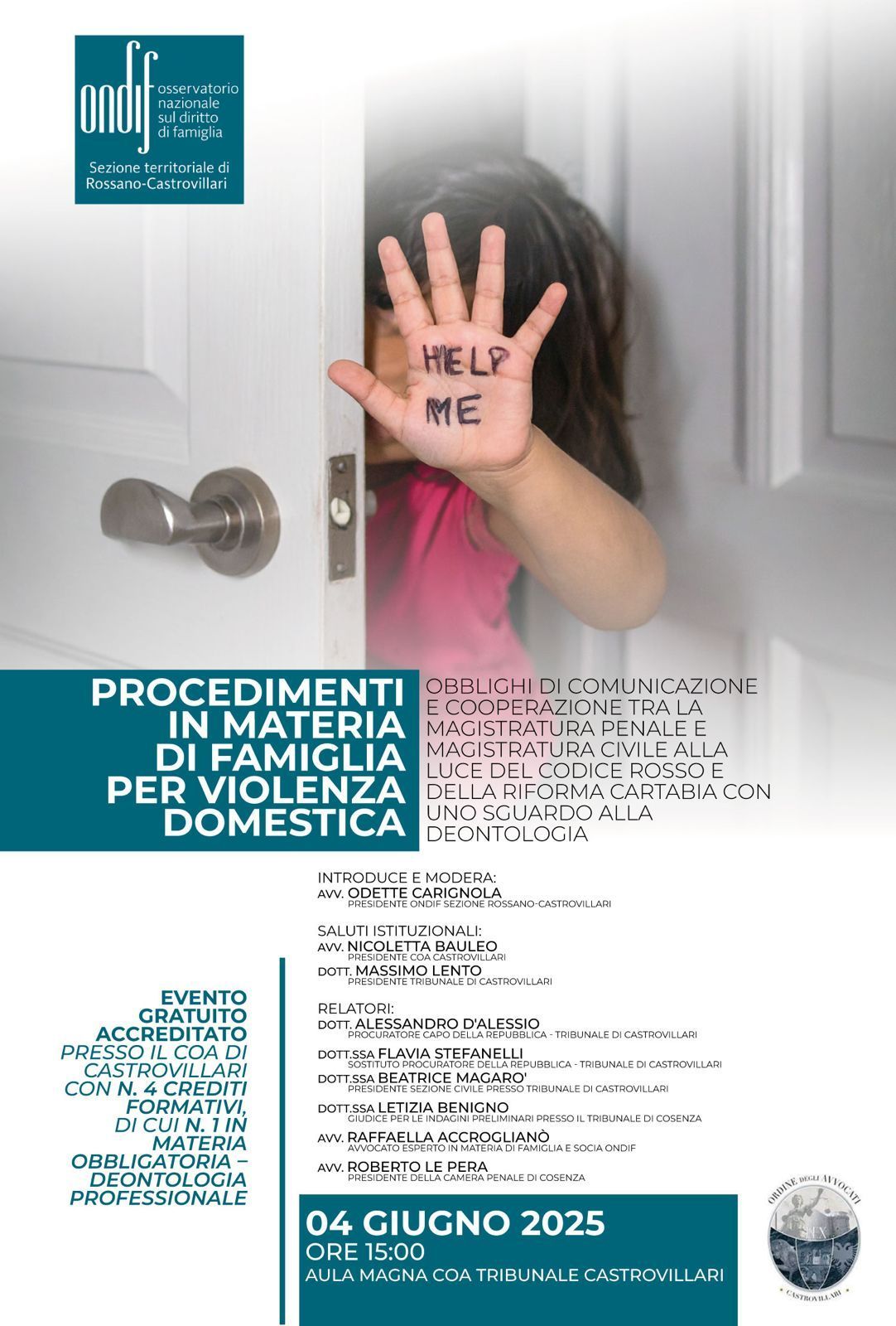Sono lieta di condividere l’iniziativa organizzata dalla Sezione territoriale di Rossano-Castrovilla