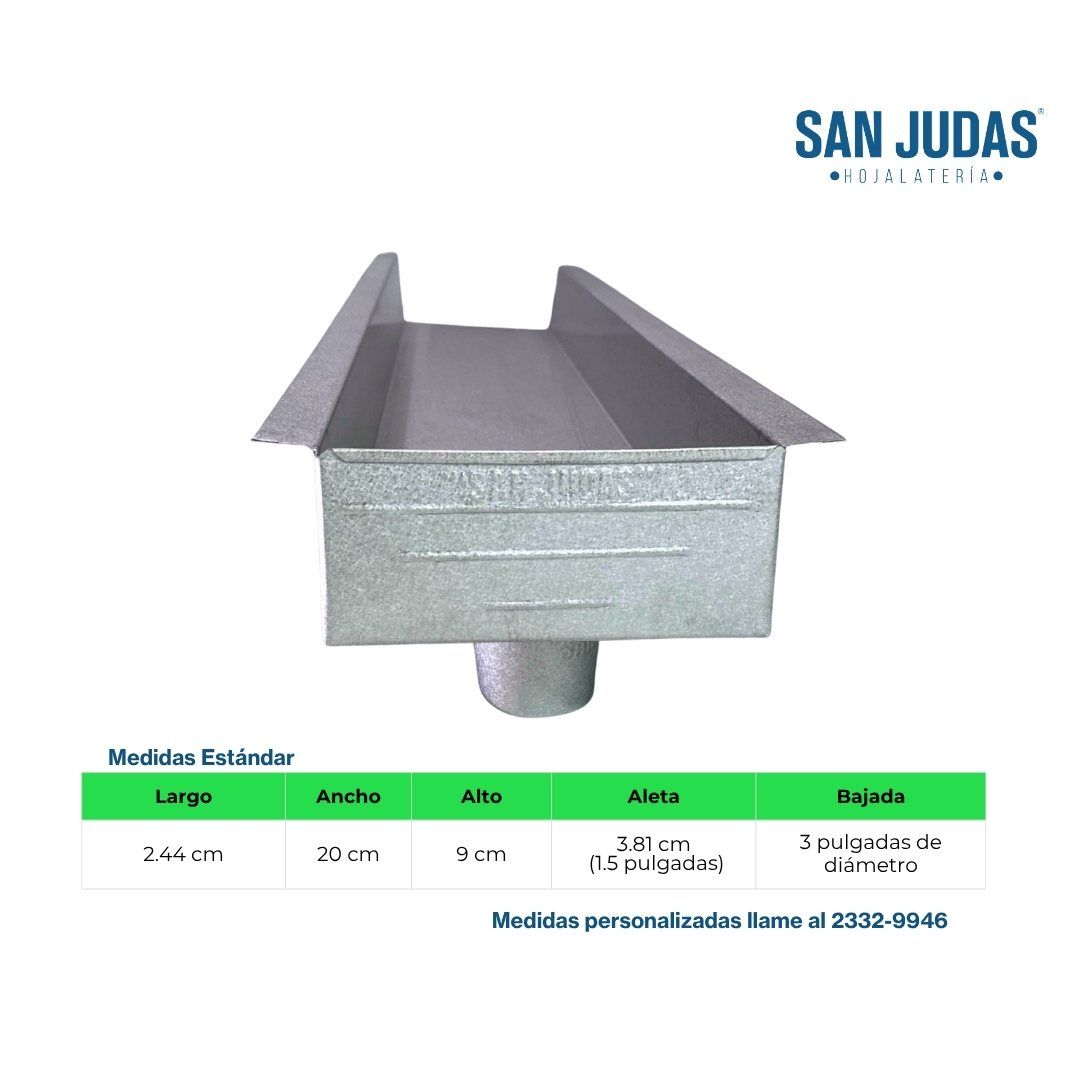 Canal Cuadrado con Tope y Bajada