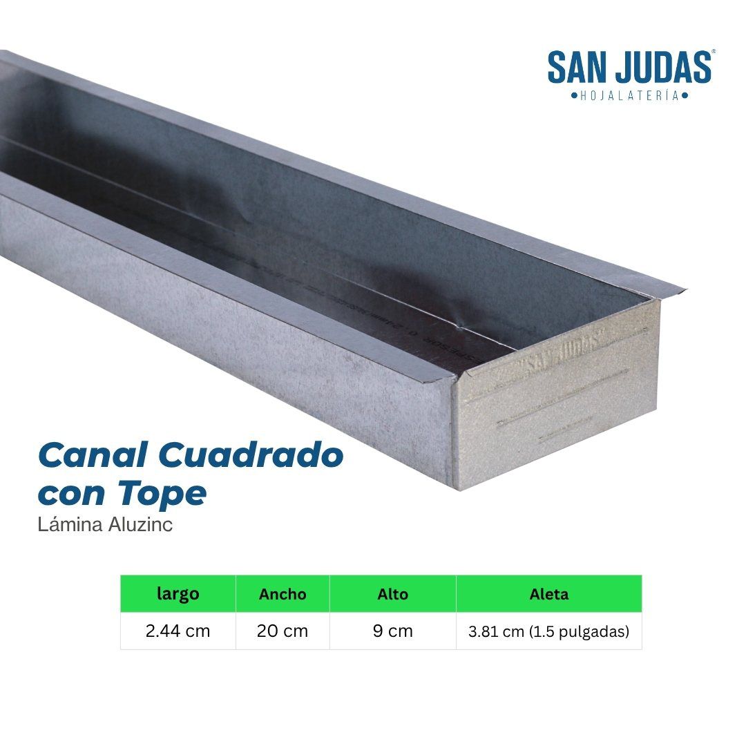 Canal Cuadrado con Tope