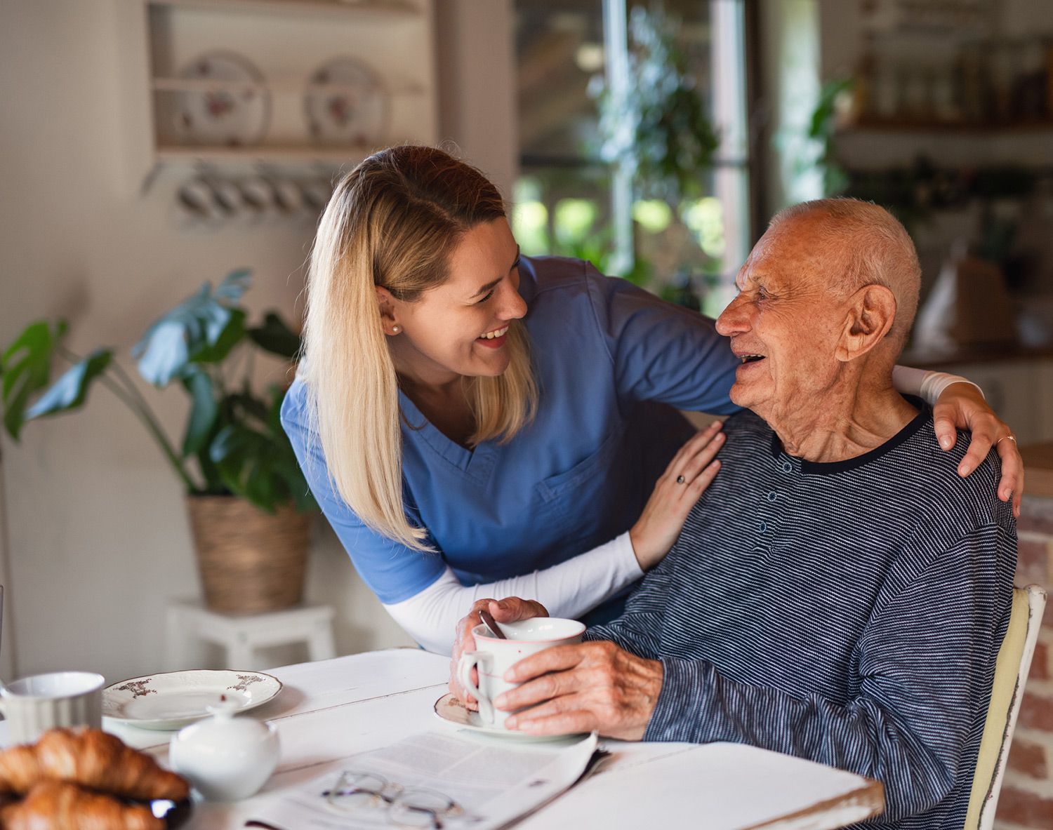 Nurse Checking the Senior Man — Little Rock, AR — Care IV Home Health