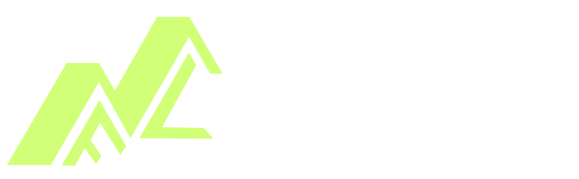 A green and white logo on a white background.