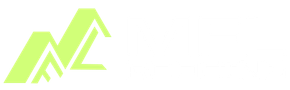 A green and white logo on a white background.