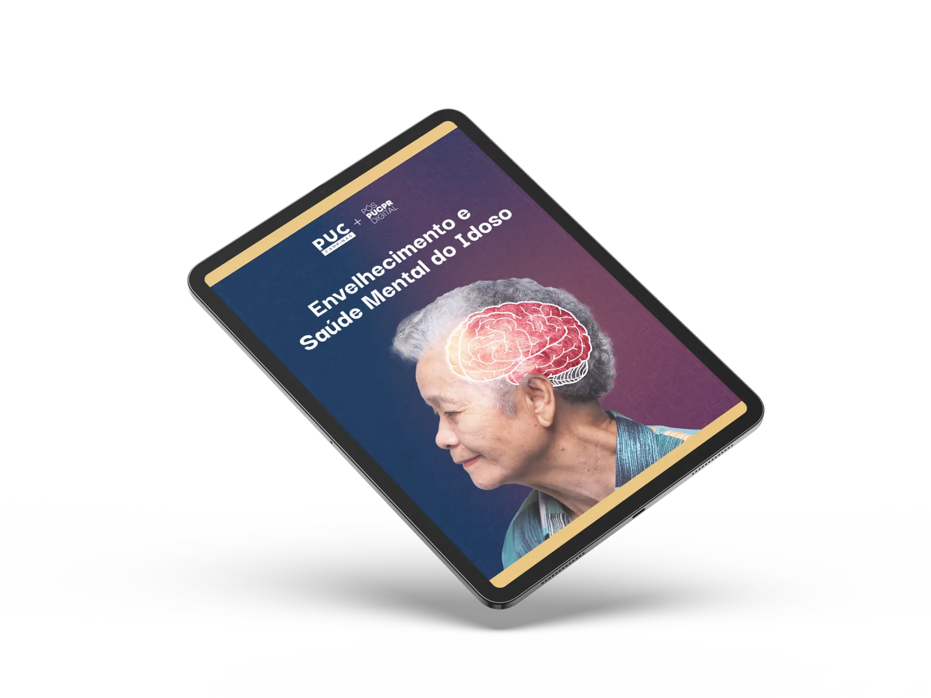 A tablet with a screen that says o impacto da inteligencia artificial na saúde on it.