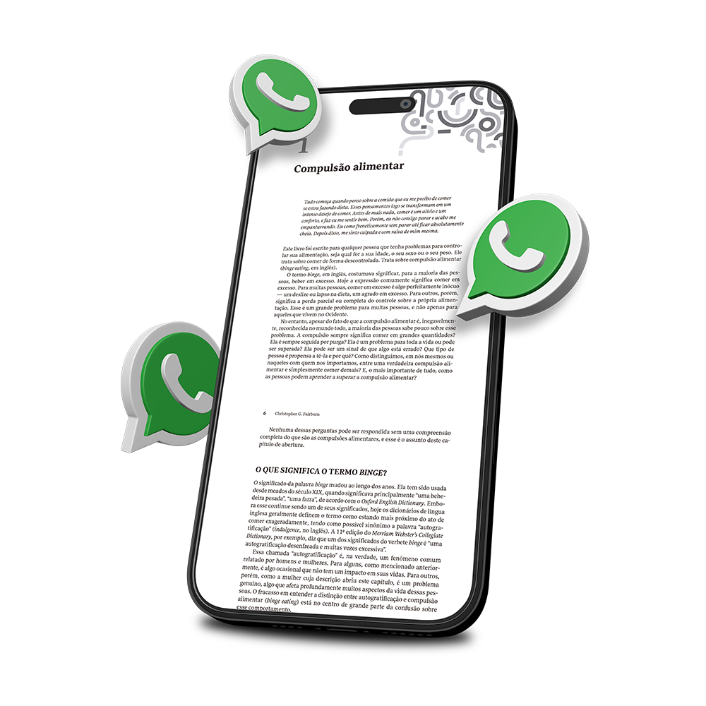 Um celular com três ícones do WhatsApp.