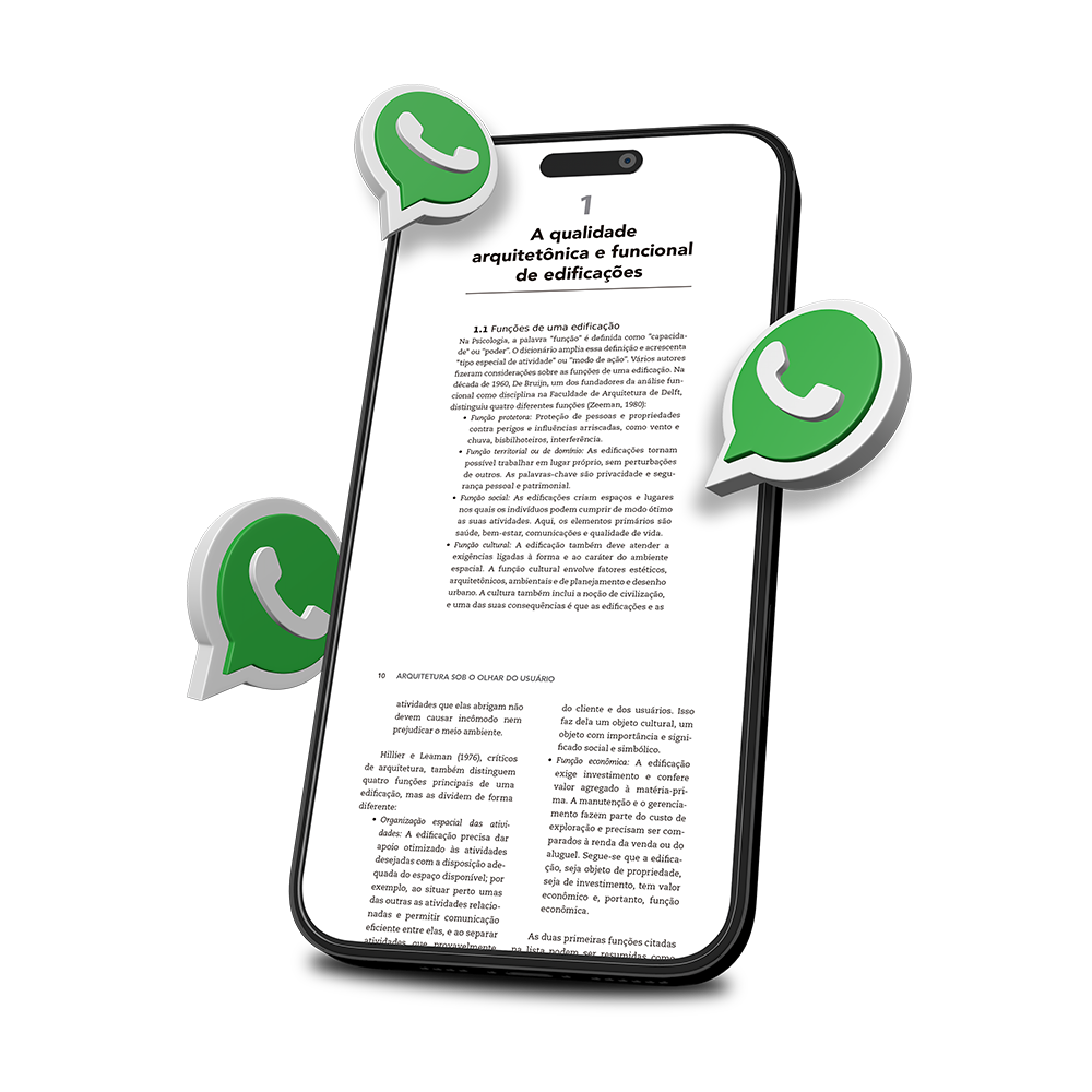 Um celular com três ícones do WhatsApp.