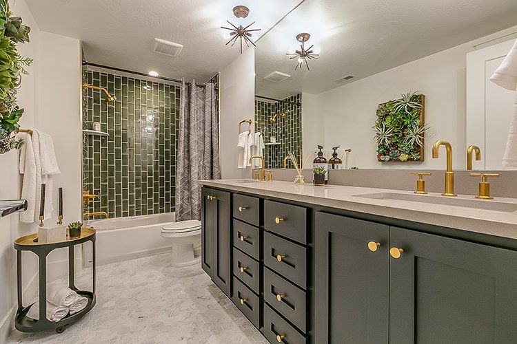 Green Theme Bathroom — Waterloo, IA — Town & Country Home Improvement