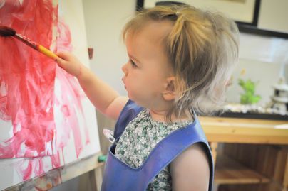 Montessori child painting