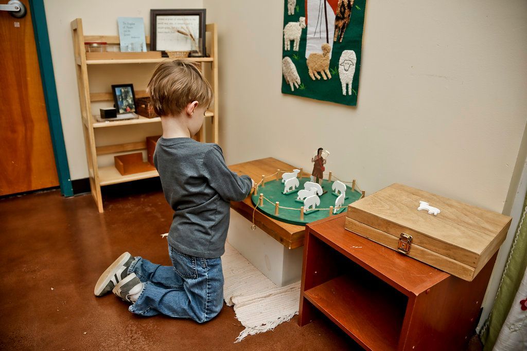 Montessori child in the classroom