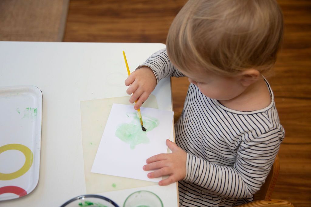 Montessori children painting