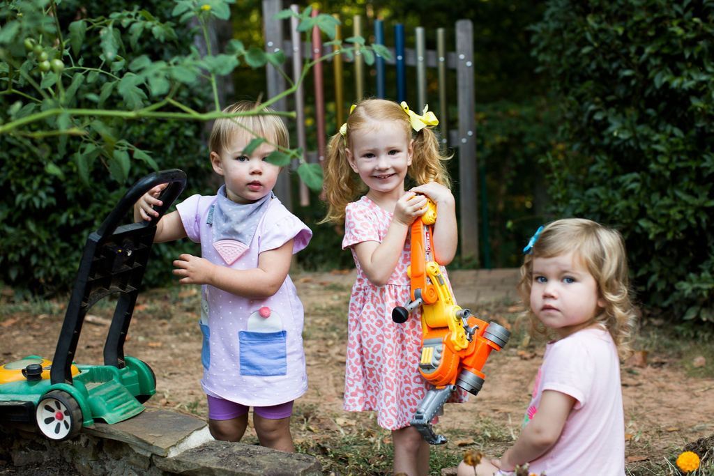 Montessori children playing outdoors