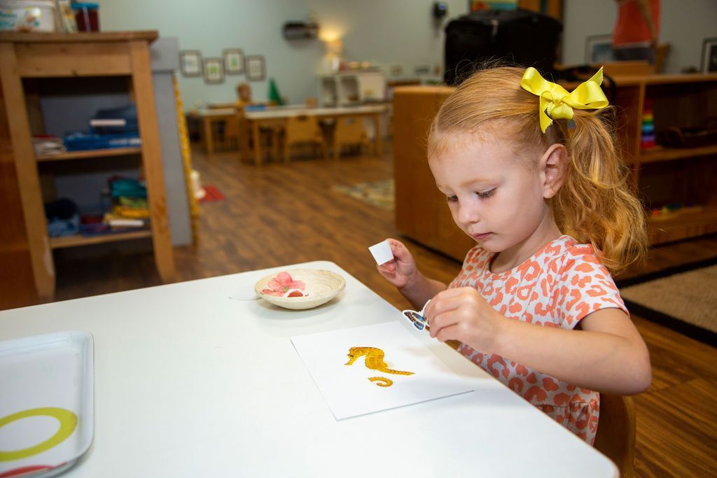 Montessori child painting