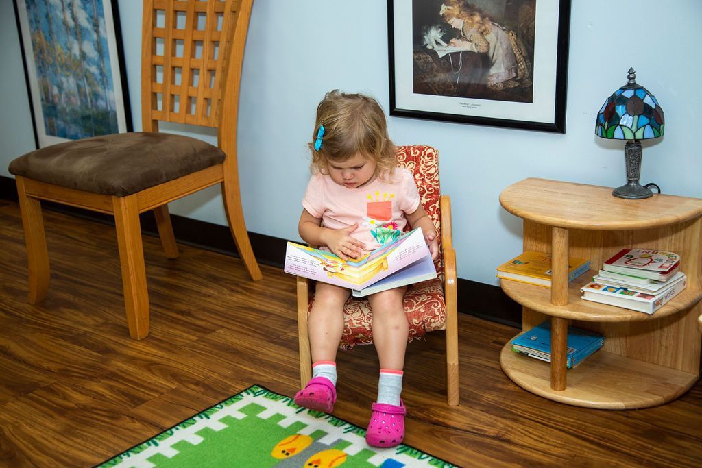 Montessori child reading