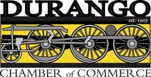 The durango chamber of commerce logo has a train on it.