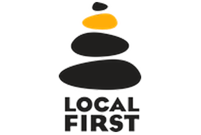 The logo for local first is a stack of rocks.