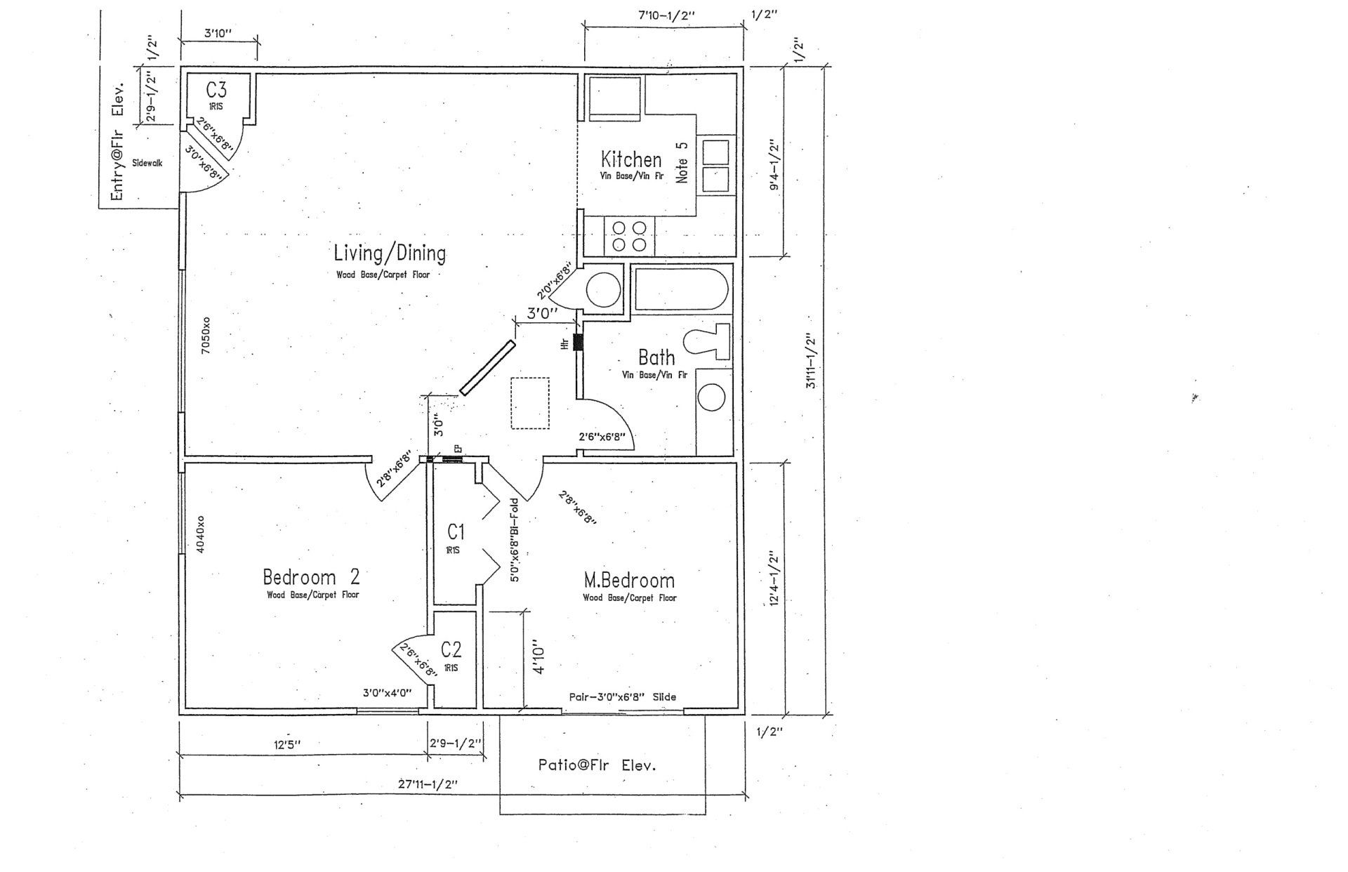 Cobblestone Floorplan 2 bed 2 bath