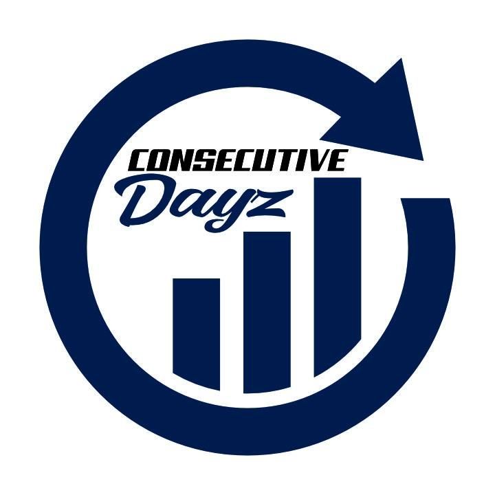 Logo: Dark blue circle with arrow, bars graph, and