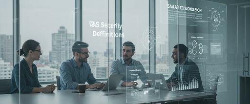 SaaS security definition and protections in team discussion.