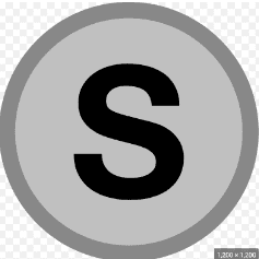 the letter s is in a circle on a transparent background