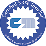 Certified SRW Installer logo: blue circular seal with starburst outline, text 