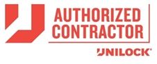 Authorized contractor logo for Unilock, red with a stylized “U” and text.