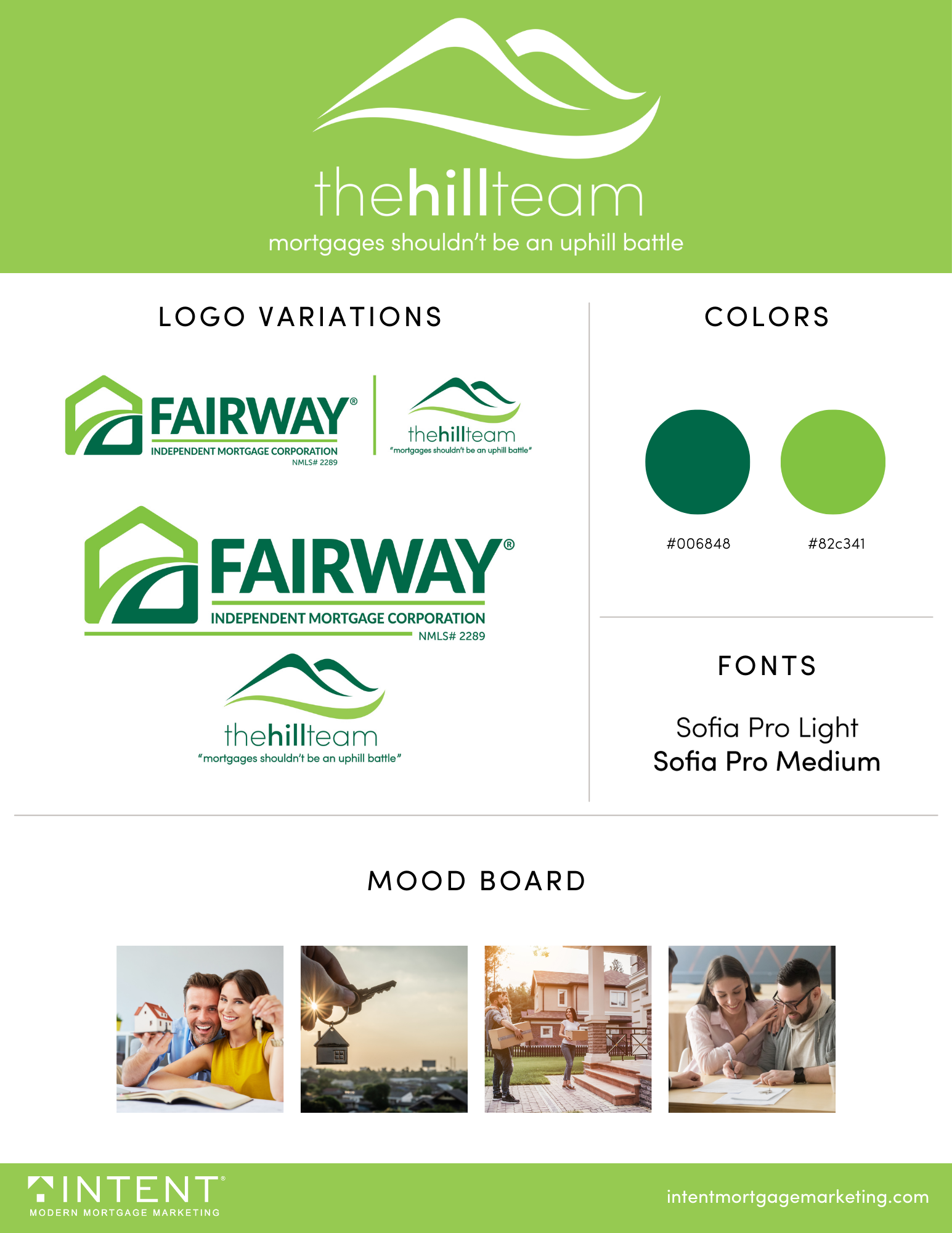 A logo for a real estate company called the hill team.
