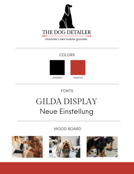 The dog detailer gilda display neue einstellung mood board