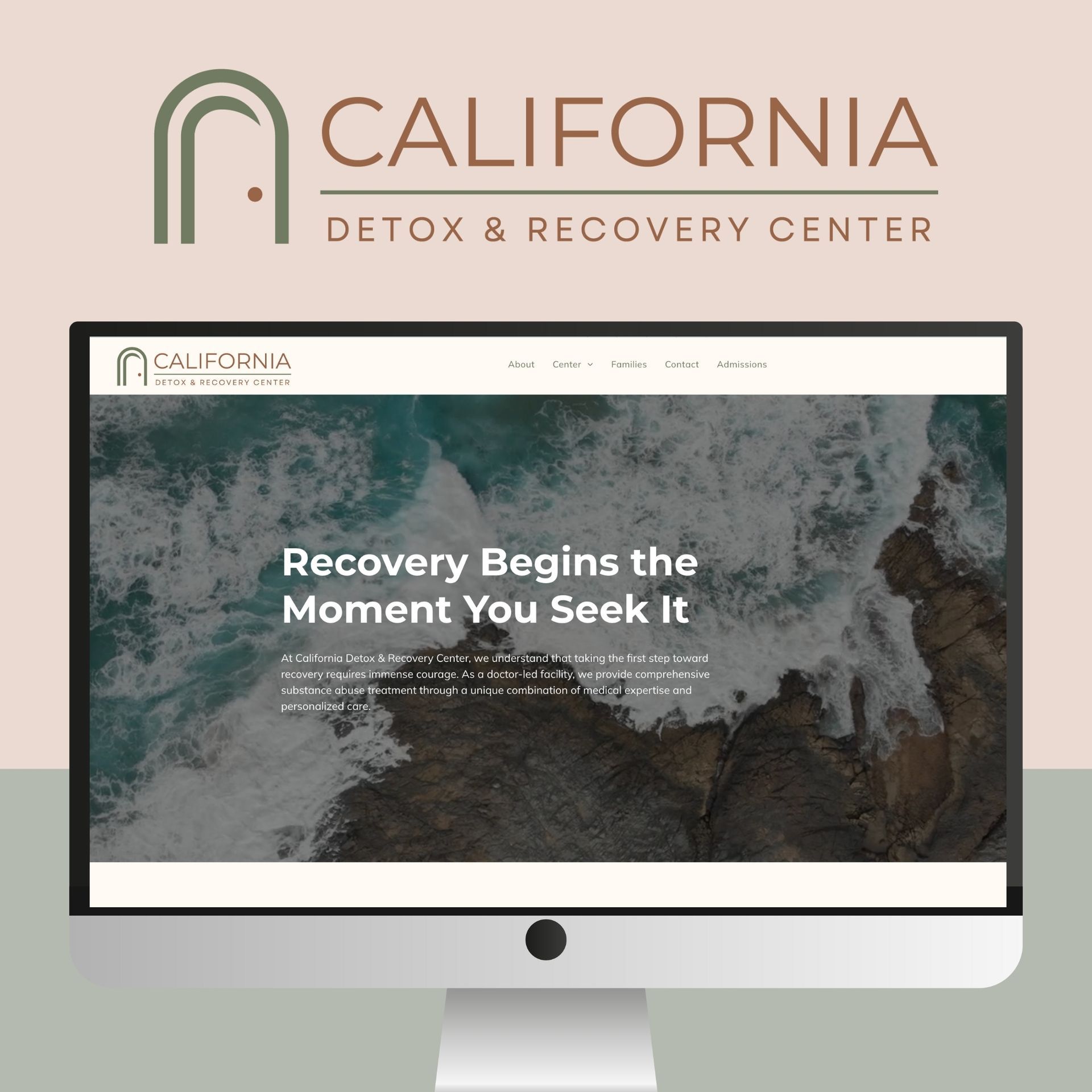 A computer screen displaying the website for the california detox and recovery center.