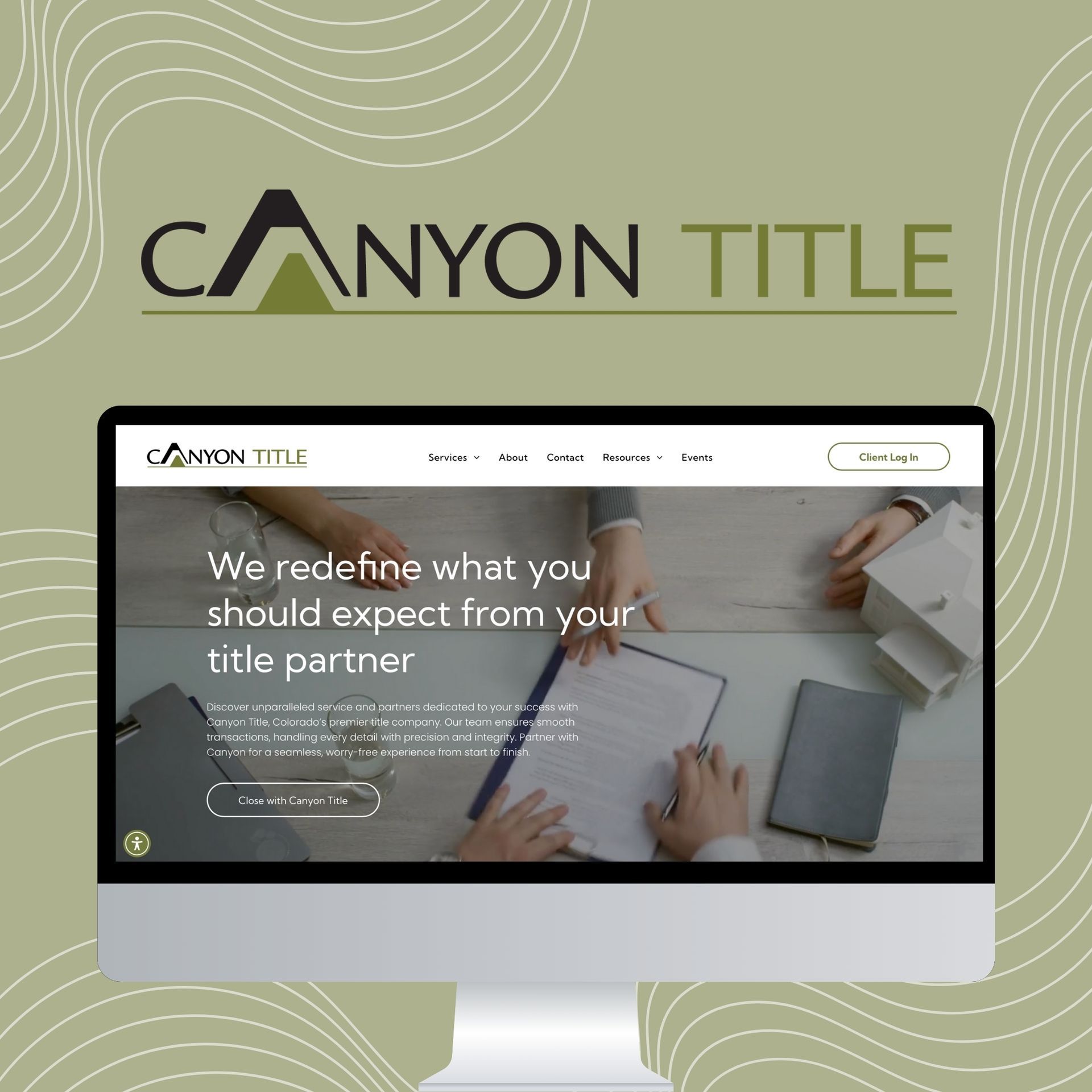 A computer monitor with a canyon title website on it
