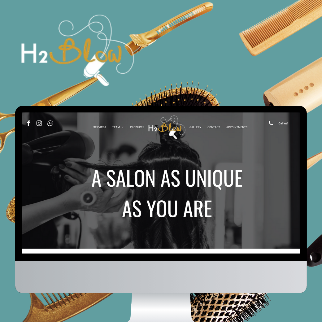 A computer screen shows a salon as unique as you are