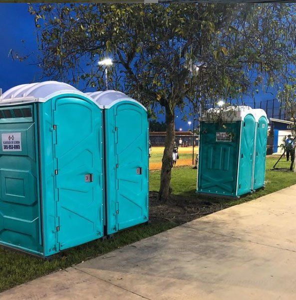 Teal Portable Toilets — Miami, FL — A.E.S. Portable Sanitation, Inc.