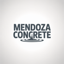 Mendoza Concrete logo: dark gray text above a droplet design.