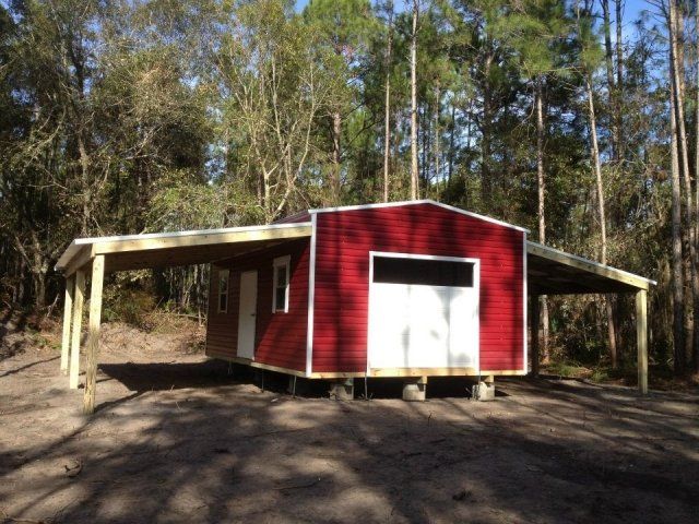 Red carport construction company in Panama City, FL