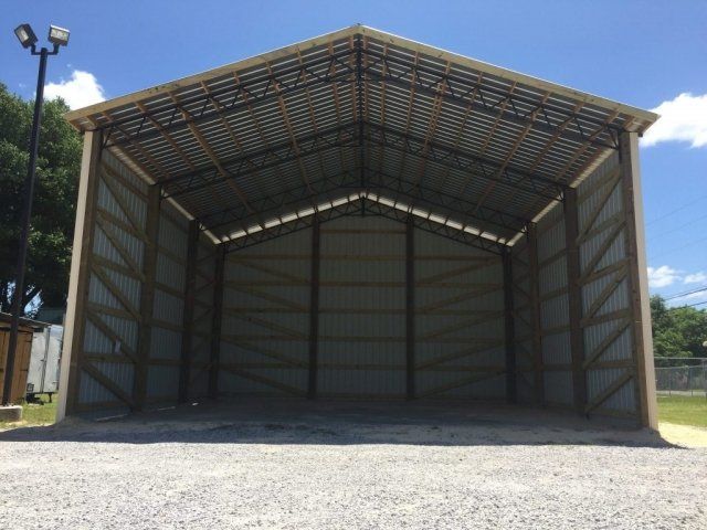 Completed pole barn construction Panama City, FL