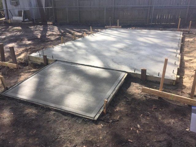 Concreate slabs for portable sheds in Panama City, FL