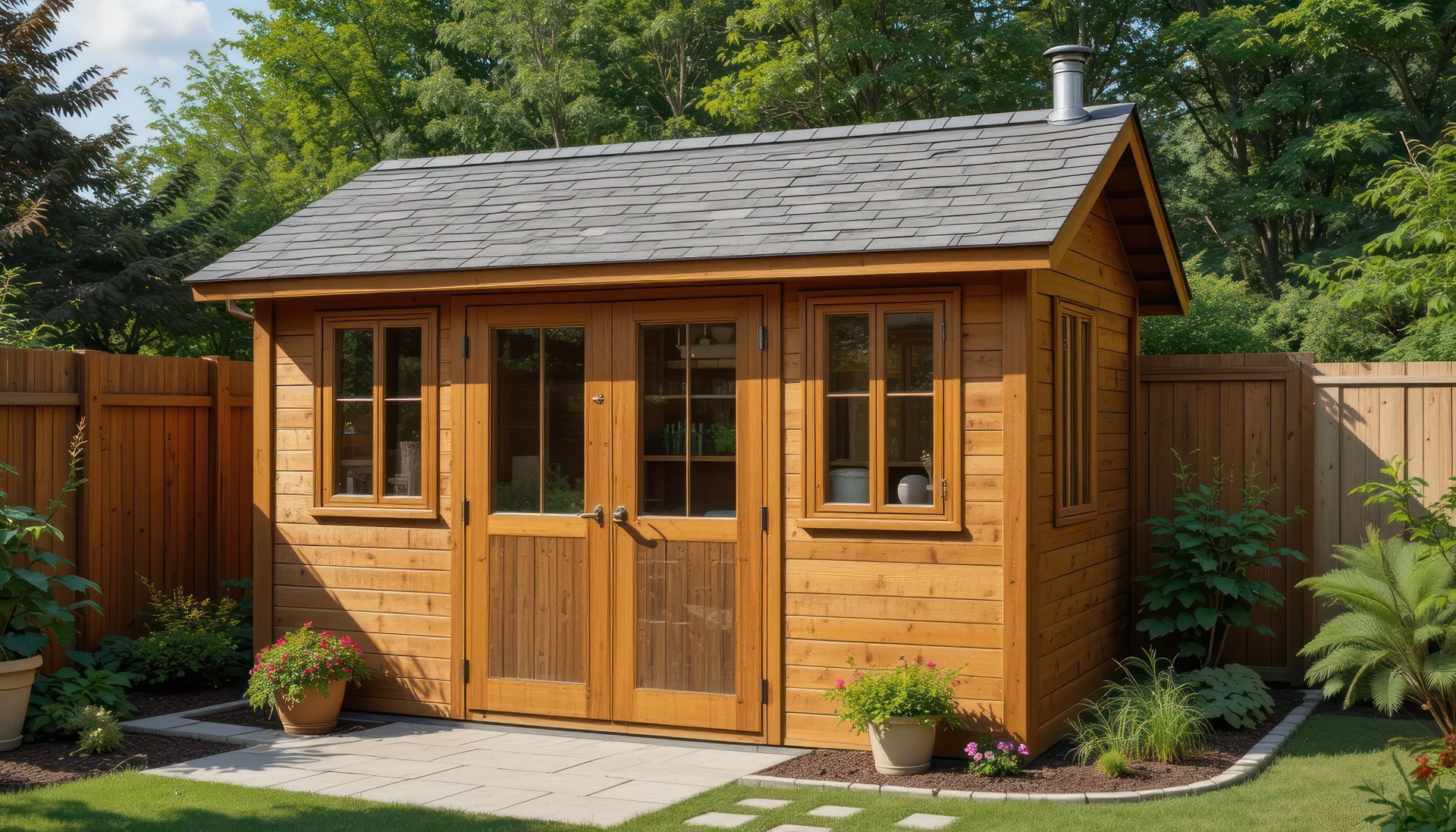 custom portable shed for staycation