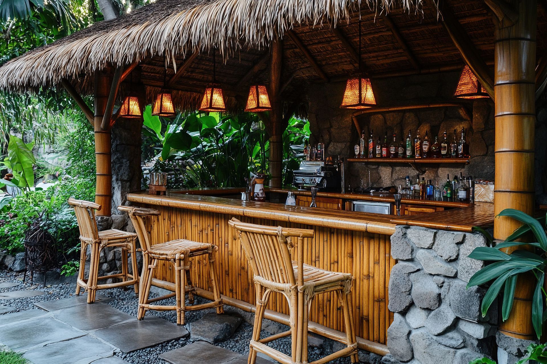 tiki bar/kitchen installation