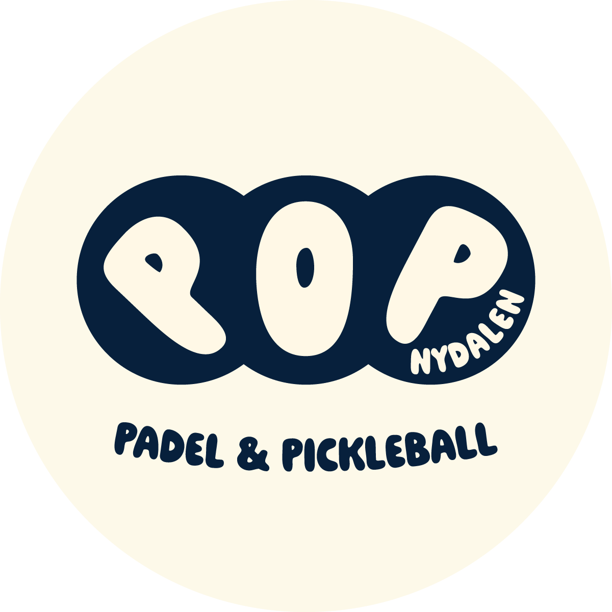 A green and white logo for pop nydalen on a white background.