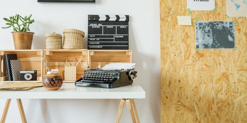 Table With Typewriter And Stationary