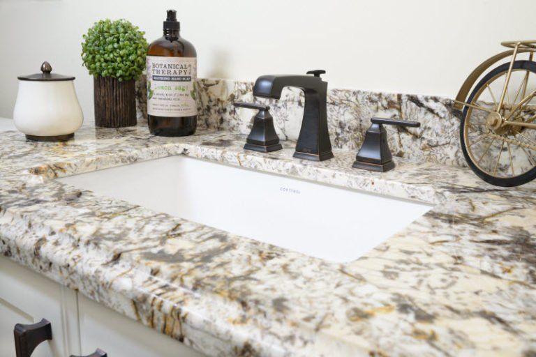 Natural Stone Countertop In Bathroom