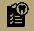 illustration of a clipboard with a tooth in the corner.