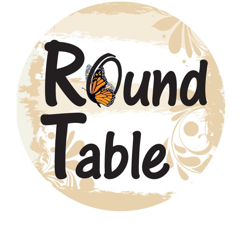 A round table logo with a butterfly on it.