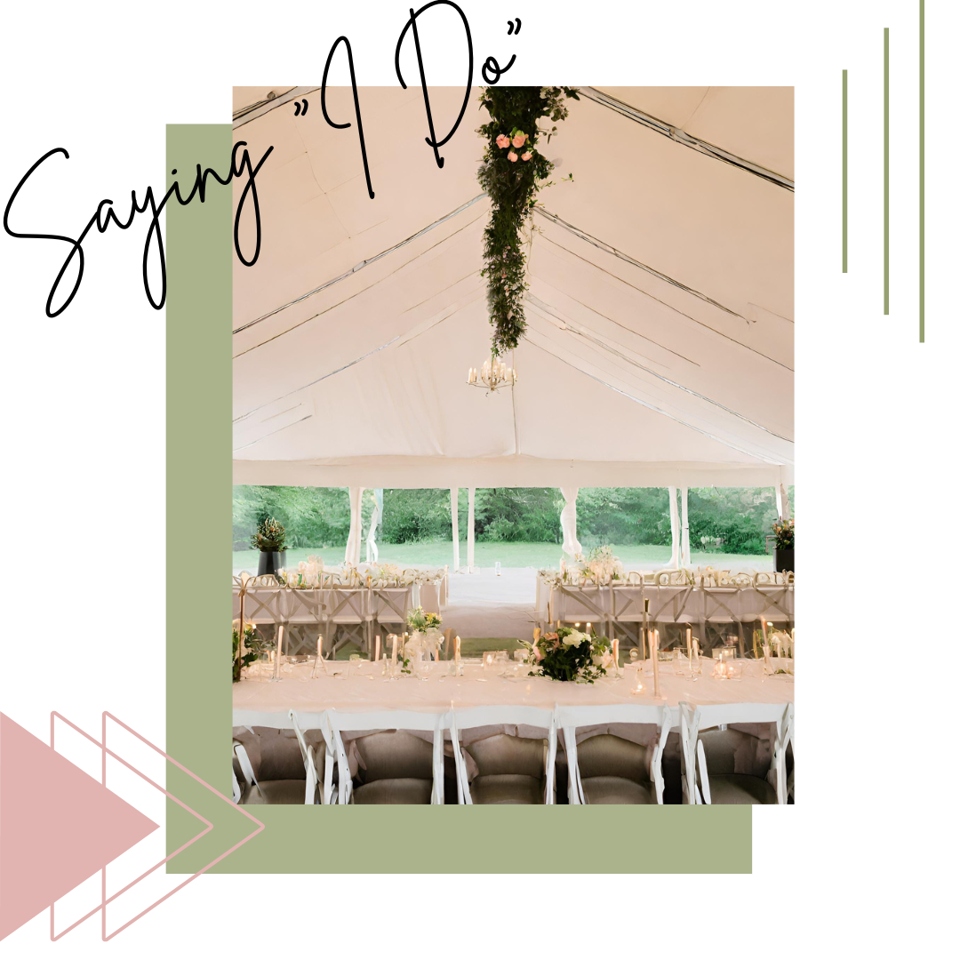 a picture of a long table and chairs under a tent | wedding party hire