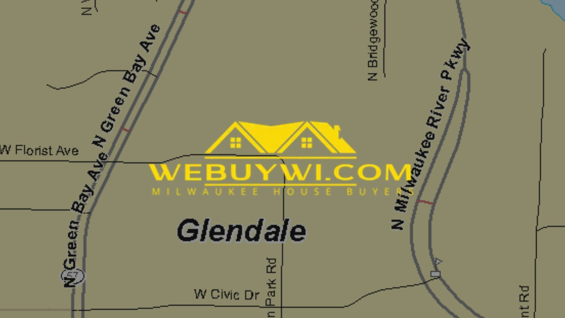 Map of Glendale, Wisconsin, with street names like Green Bay Ave and Milwaukee River Pkwy visible.