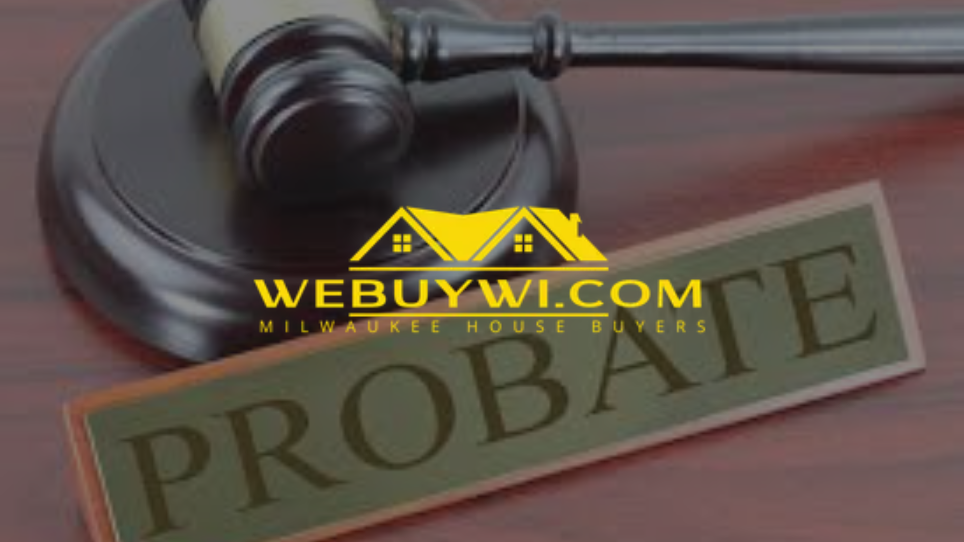 Gavel on a round block, with a sign reading 