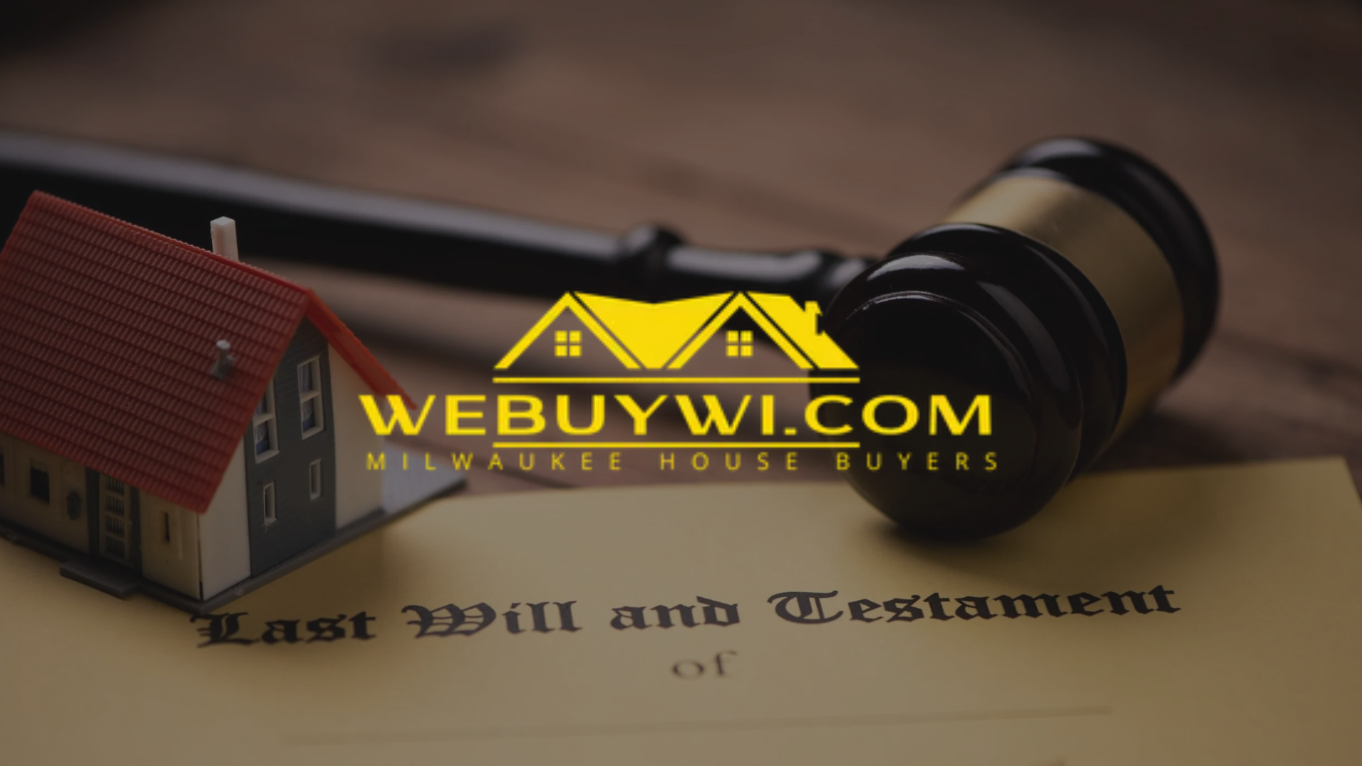 Model house, gavel, and